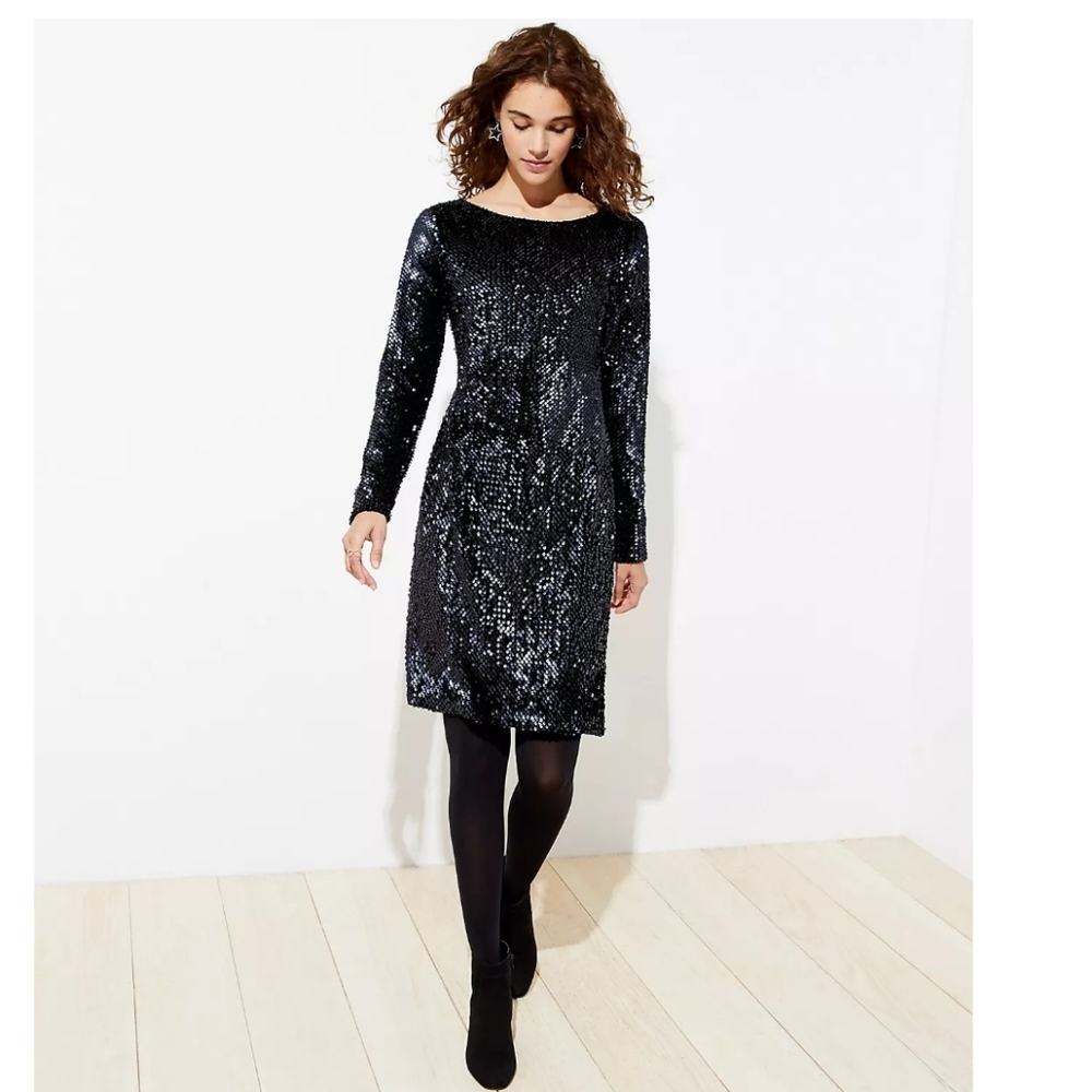 Loft Sequin Velvet Party holiday dress